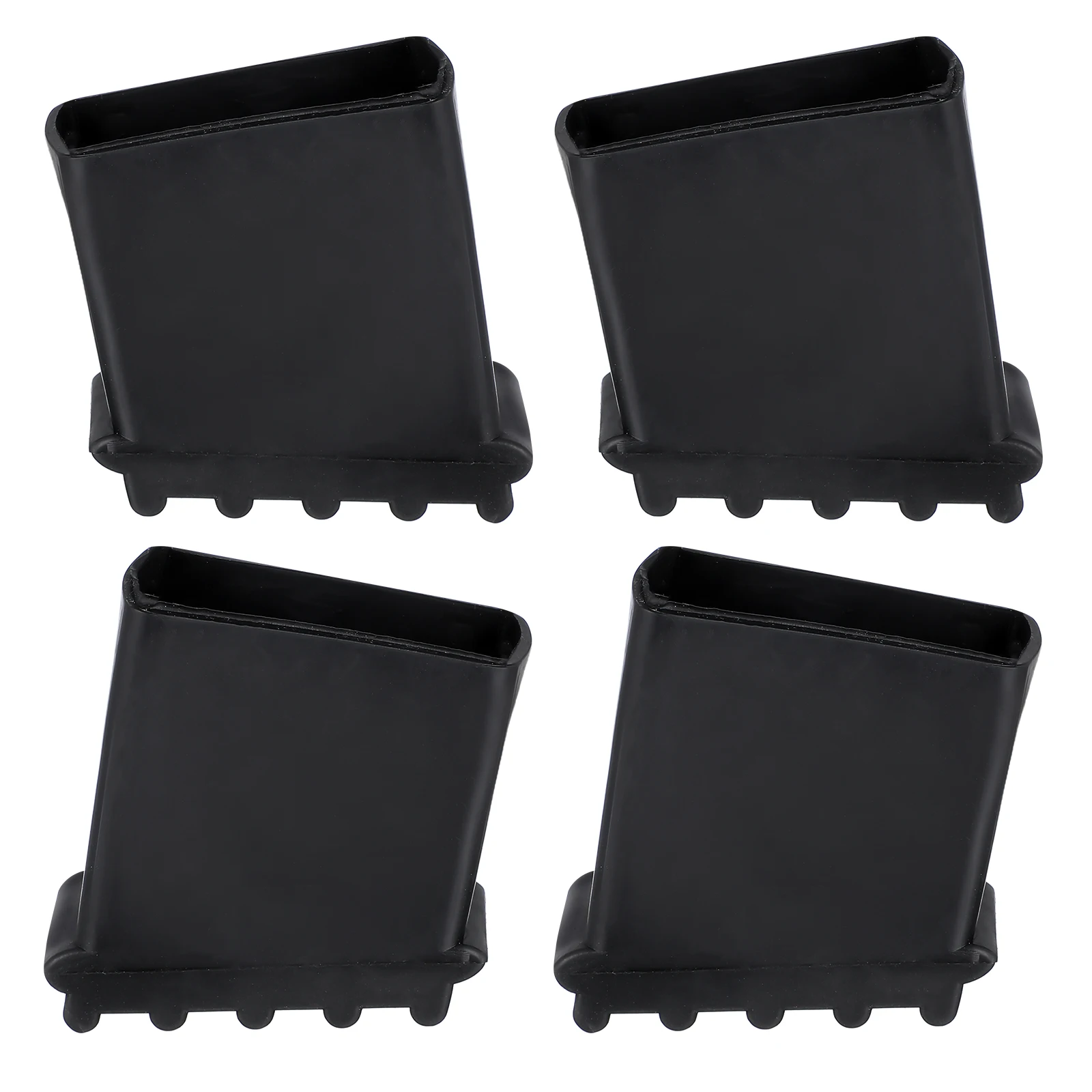 

4Pcs Ladder Feet Protector Non-Slip Rubber Cap Durable Easy Replace Accessories Step Ladder Foot Mat Herringbone Black