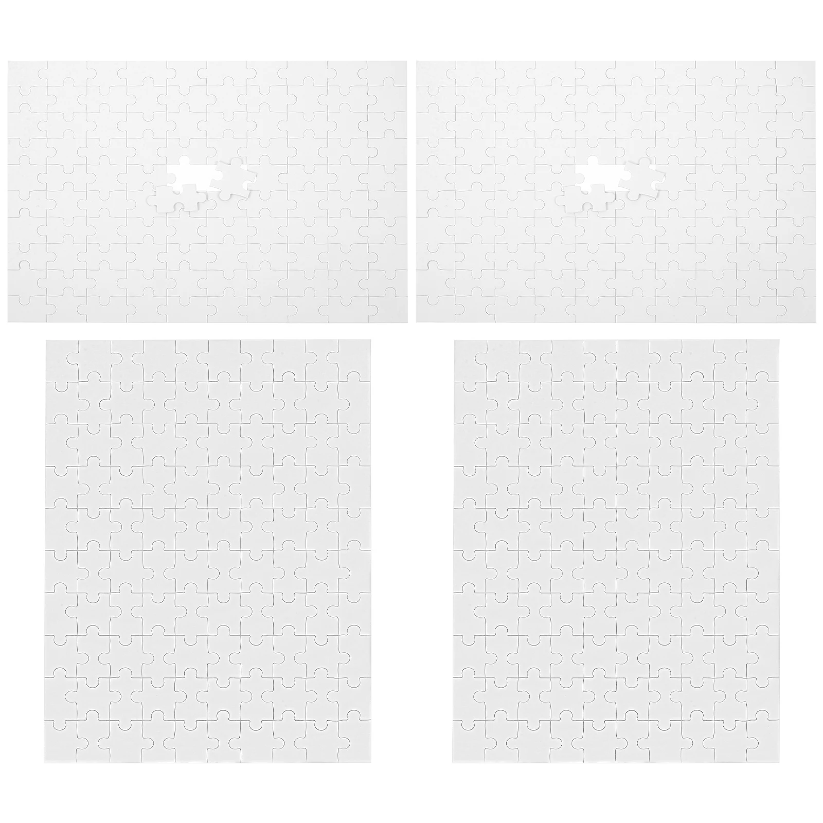 

4 Sheets Blank Jigsaw Puzzles Diy Drawing Puzzle Pieces Kids Educational Creative Sturdy Large Safe Wood Craft 3D Graffiti
