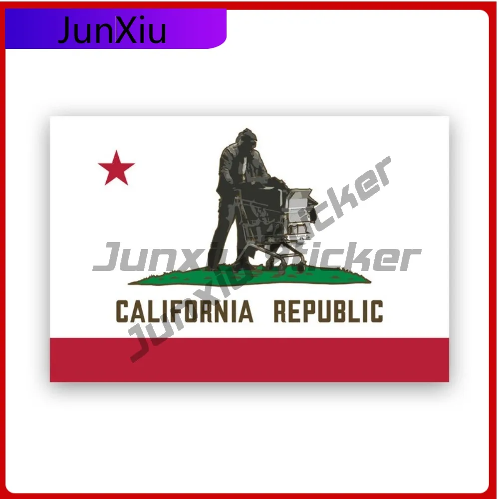 

California Homeless Republic Scratch Resistant Fade Resistant Funny For Car Body Bumper Laptop Self Adhesive Easy To Remove