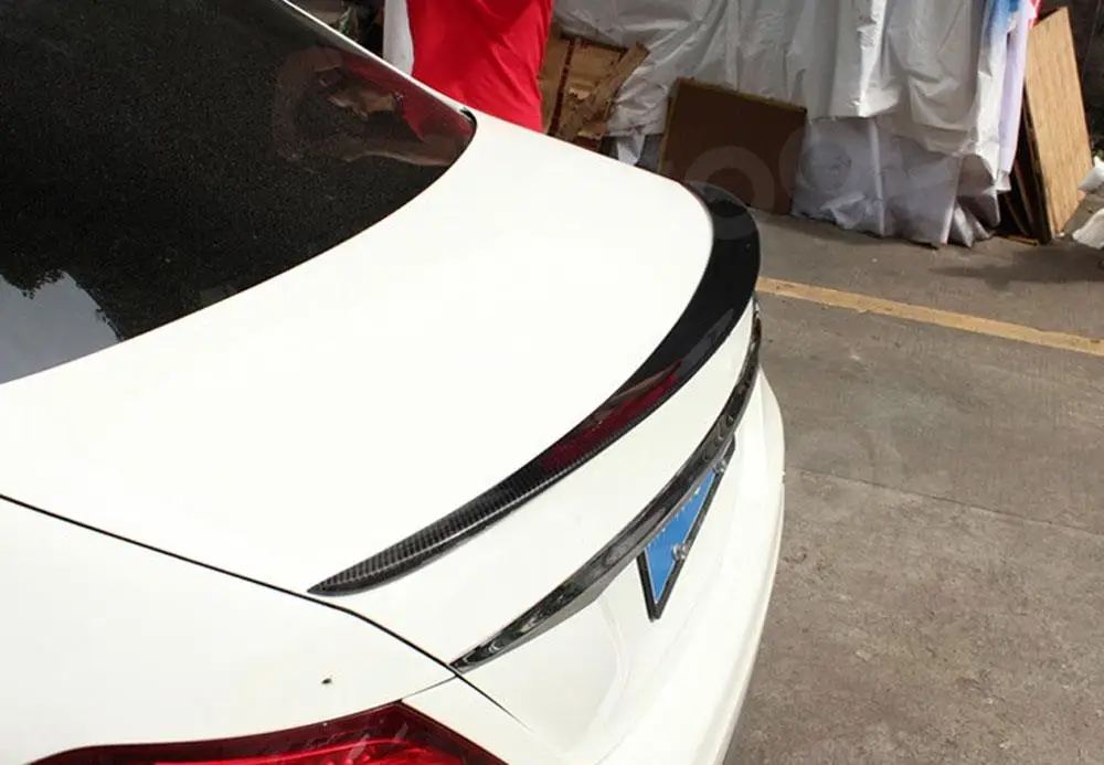 ألياف الكربون الخلفي سبويلر التمهيد الجذع أجنحة لمرسيدس بنز W213 4-Door سيدان E200 E220 E250 E300 AMG 2016 - 2019 FRP الجسم أطقم
