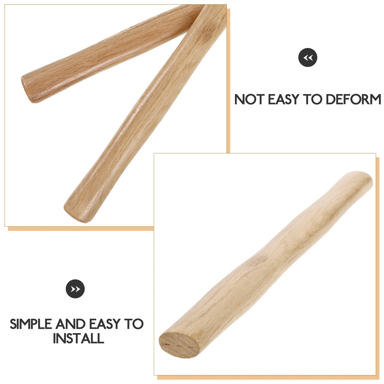 

2Pcs Wood Handle for Hammer Durable Natural Material Perfect Fit for Broken Hammers Labor Saving Hammer Handle