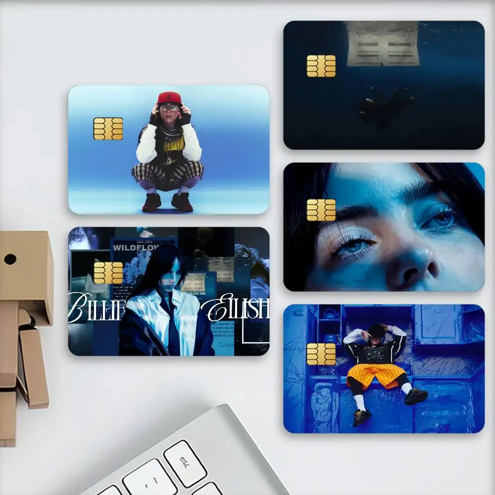 Adesivos Decorativos para Cartão de Crédito Singer B-Billie E-Eilish, Proteção Contra Arranhões, Presente, 4PCS