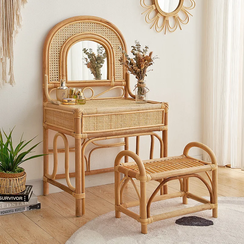 Children's dresser natural Indonesian rattan bedroom shooting props