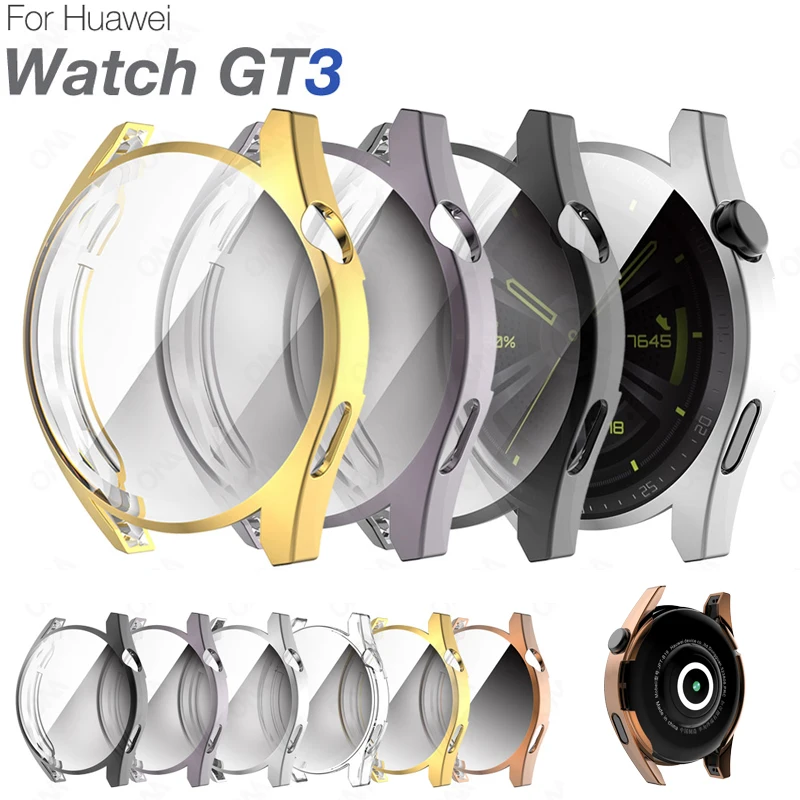 Protective case for Huawei watch GT3 42mm 46mm Soft tpu Full Screen Protection Case Gt3 watch Protector Cover Accessories