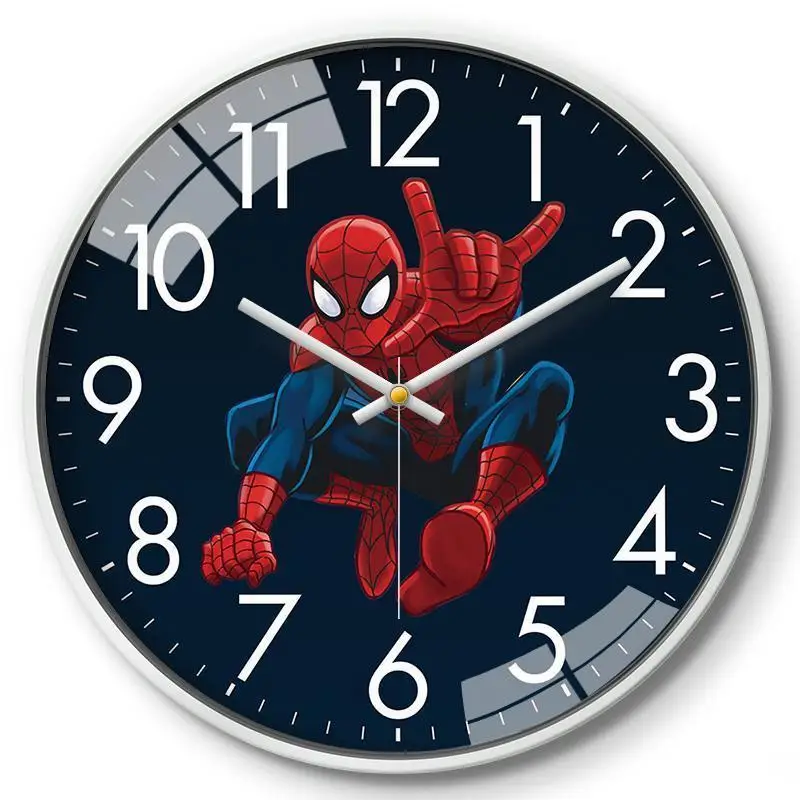 Kreskówkowy kreatywny Spider-Man anime gadżet chłopięcy pokój cichy zegar ścienny salon sypialnia trend domowy fajny zegar hurt