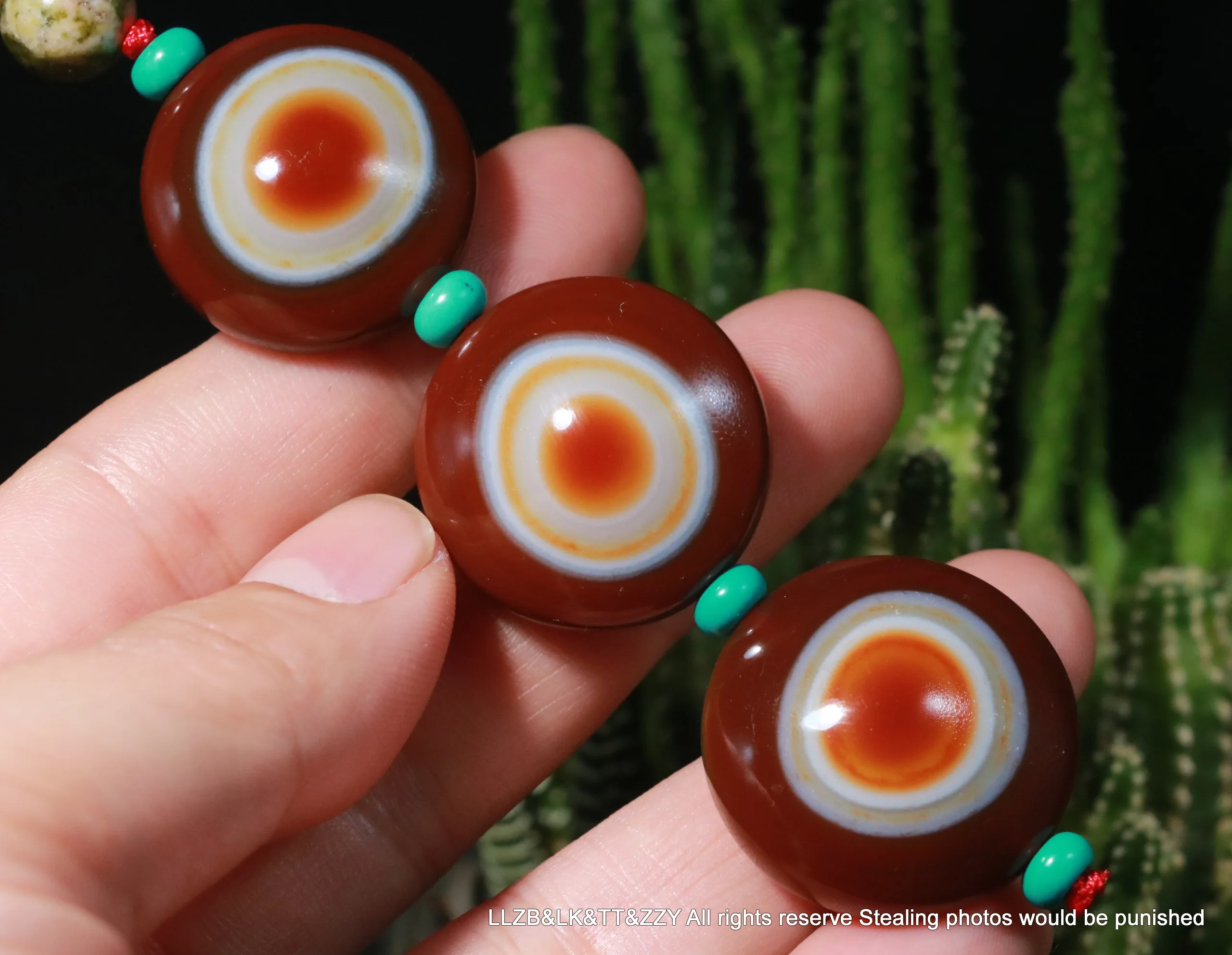 

Treasure Unique Magic Energy Tibetan Old Agate Colorful Goat Eye Heaven Eye dZi Bead Amulet UP03 Timestown UPD22