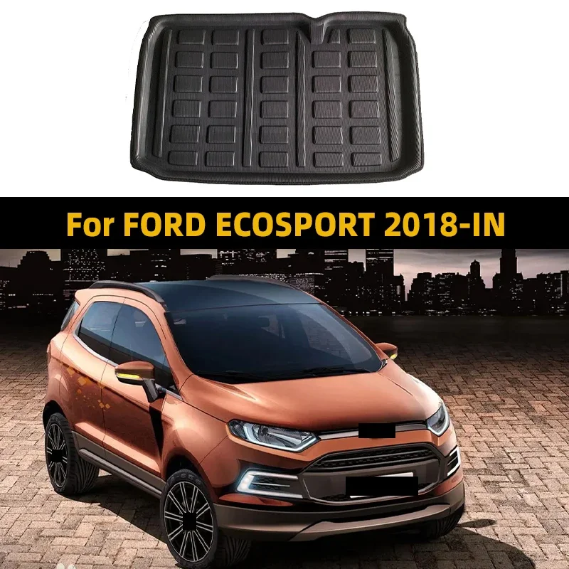 

For FORD ECOSPORT 2018-IN Car Rear Trunk Mat Automobile Carpet Cover Interior Accessories Details Auto Rug Floor Pad Cargo Liner