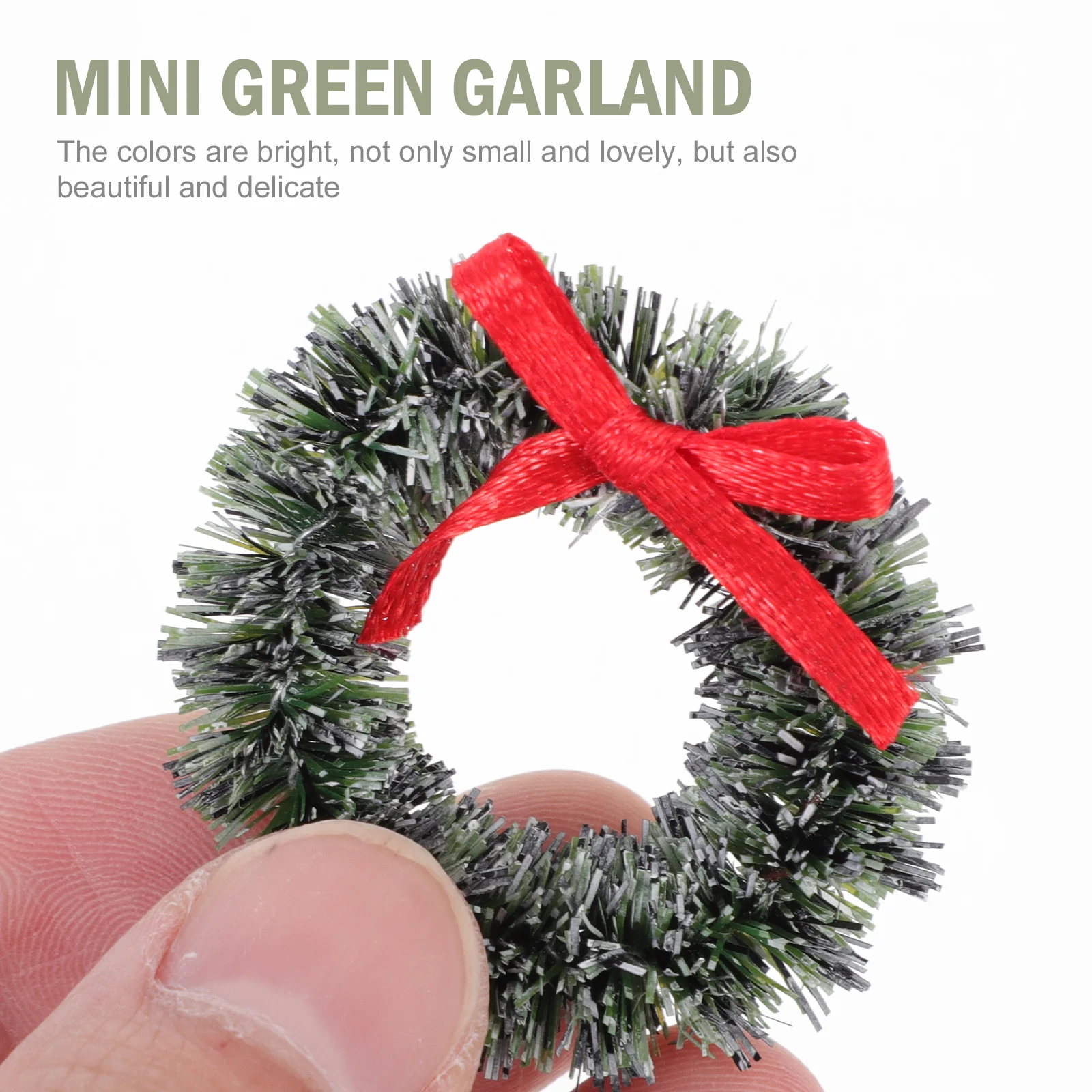

20Pcs Mini Christmas Decor Garland Realistic Shape Bright Color Wreath for Small House Interior Decoration Accessory