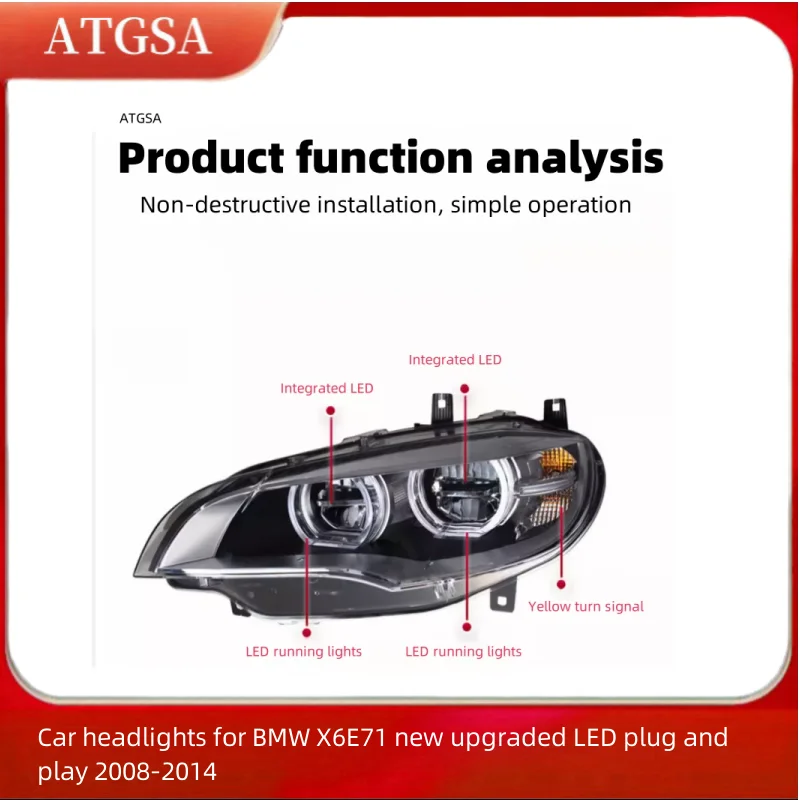 

Автомобильные фары для BMW X6E71, новая улучшенная фотолампа plug and play 2008-2014