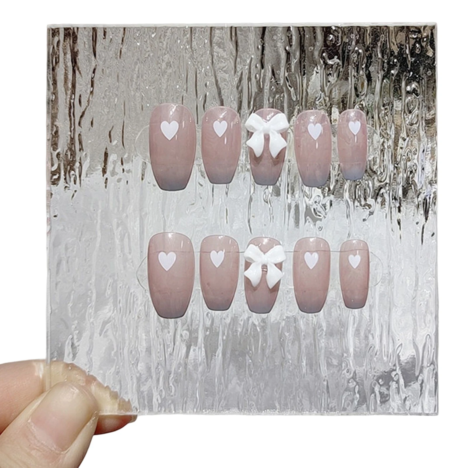 Medium Ballerina Press on Nails Resin Material No Toxic Non-smelly Nails for Wedding and Party Occasions