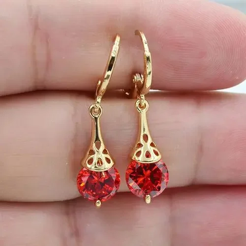 S925 Pure Silver Earrings Plated 18K Gold Set With Rainbow Topaz Studs Huggie Earrings And Drop Earrings For Fashionable Ladies