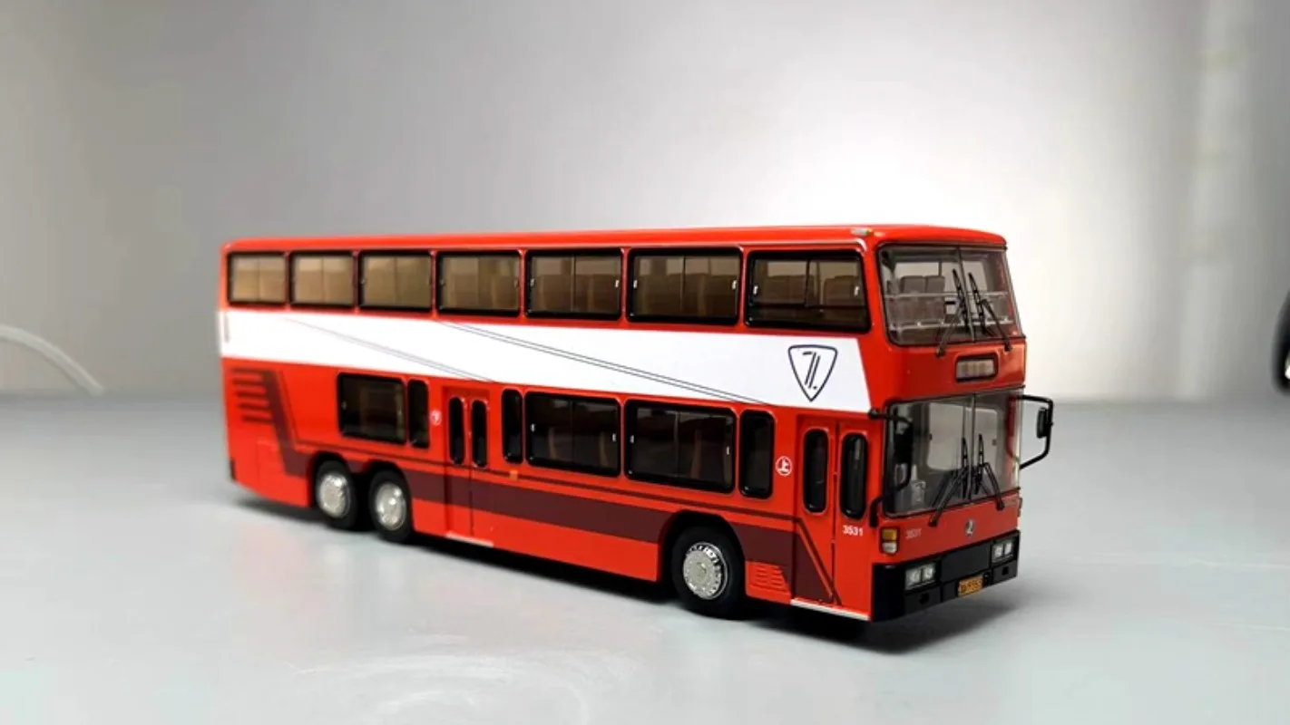 دييكاست 1/64 مقياس جينلينغ سبيكة نموذج سيارات جينلينغ حافلة ذات طابقين JLY6121S اللعب مع هدية الصندوق الأصلي لسيارات لعبة