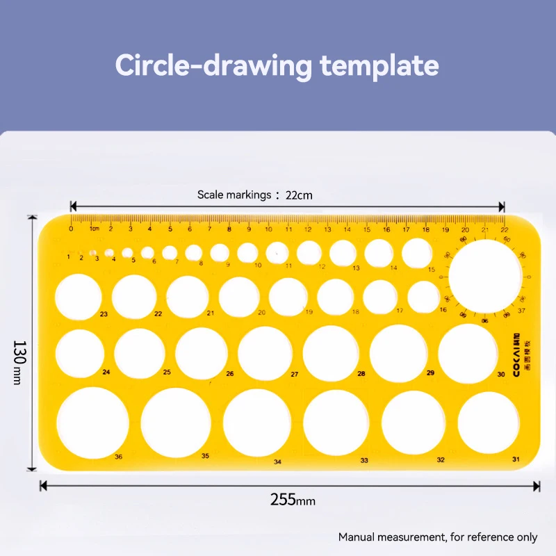 1/4Pcs Circle Template Measurement Geometry Ruler Circular Oval Drawing Template Drafting Ruler Office School Scale Drawing Tool