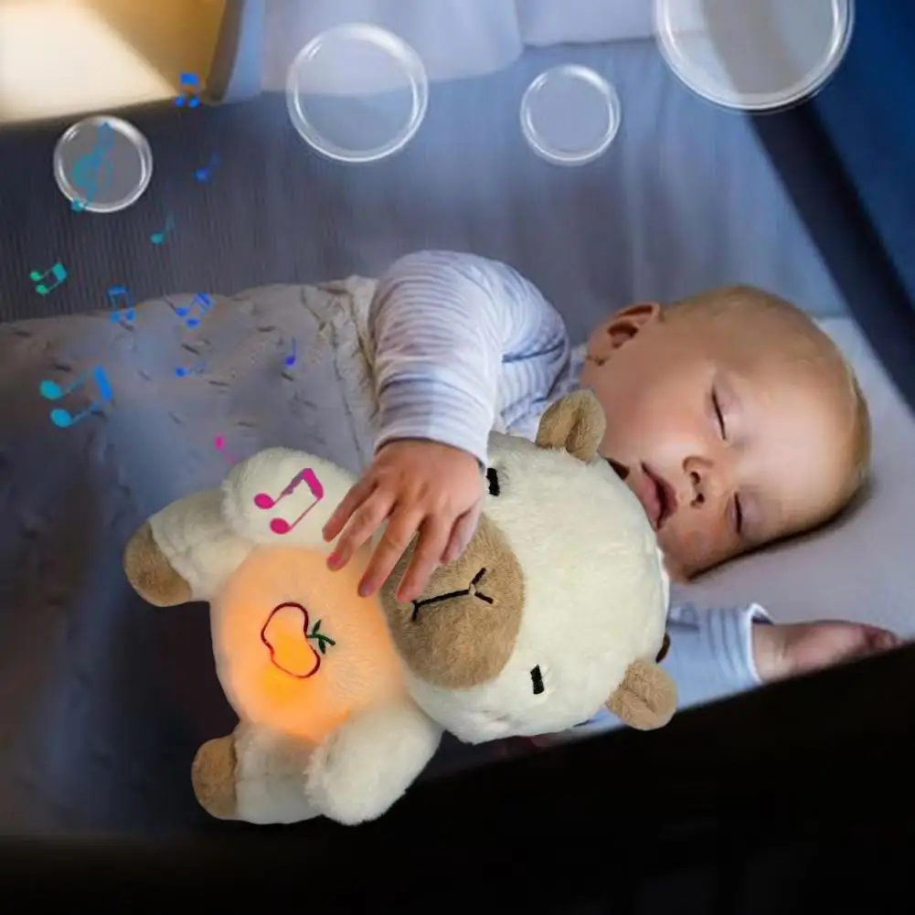 Sleep Unleashed Device Doll Sleep Buddy with Soothing Vibrations Customizable Music Glowing Plush Toy for Anxiety Relief Cute