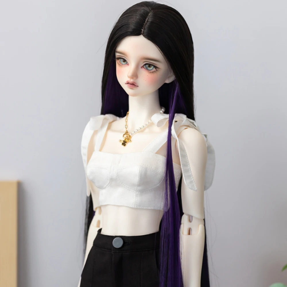 New Style 1/3 1/4 1/6 1/8 High Temperature Wire Striaght BJD Wig For Doll Hair Wig Two Colors