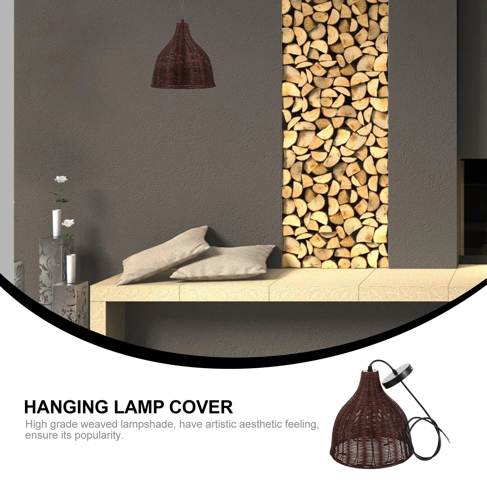 

Stylish Rattan Woven Ceiling Lamp Lightshade Durable Decorative Household Light Cover Ornament Long Lasting Creative Lampshade