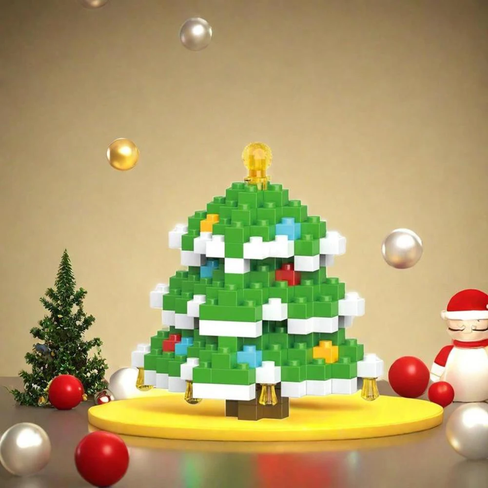 Weihnachten Bausteine Set, Weihnachts -Mikrobausteine für Erwachsene, DIY -versammelte Blockpuppe für das Festivalgeburtstagsgeschenk