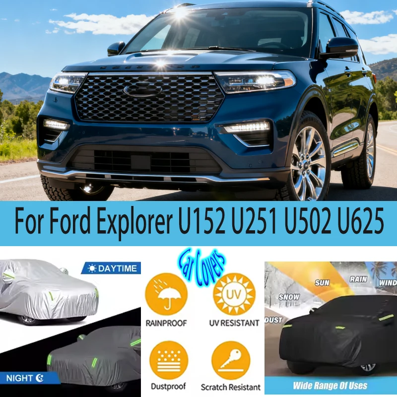 

For Ford Explorer U152 U251 U502 U625 2002-2023 Full Car Covers Outdoor Sun Anti UV Rain Snow Dust Protection Oxford Cloth