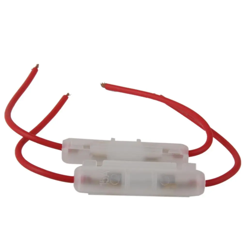 2pcs 15a Line Fuse Holder Box Glass for Car Truck Motorcycle