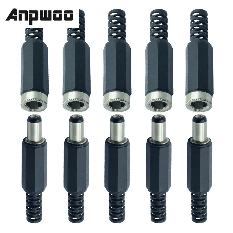 5 pz 10 pz DC femmina maschio spina di alimentazione 5.5mm x 2.1mm maschio femmina Jack presa adattatore connettori Set per progetti fai da te connettore