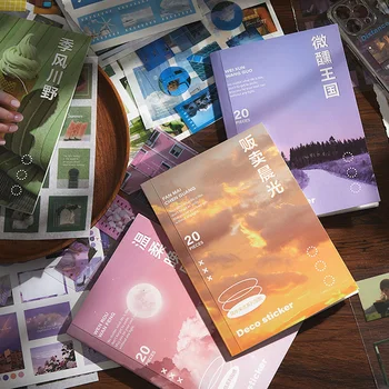 20 Seiten Washi-Papier + PET + Magazin-Papieraufkleber Brief aus der Wind-Serie Kreative Handbuch-Dekorationsaufkleber