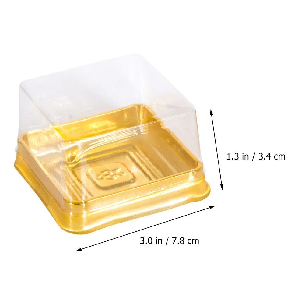 

100 Pcs Square Containers with Lids Blister Egg Yolk Crisp Box Mooncake Packaging