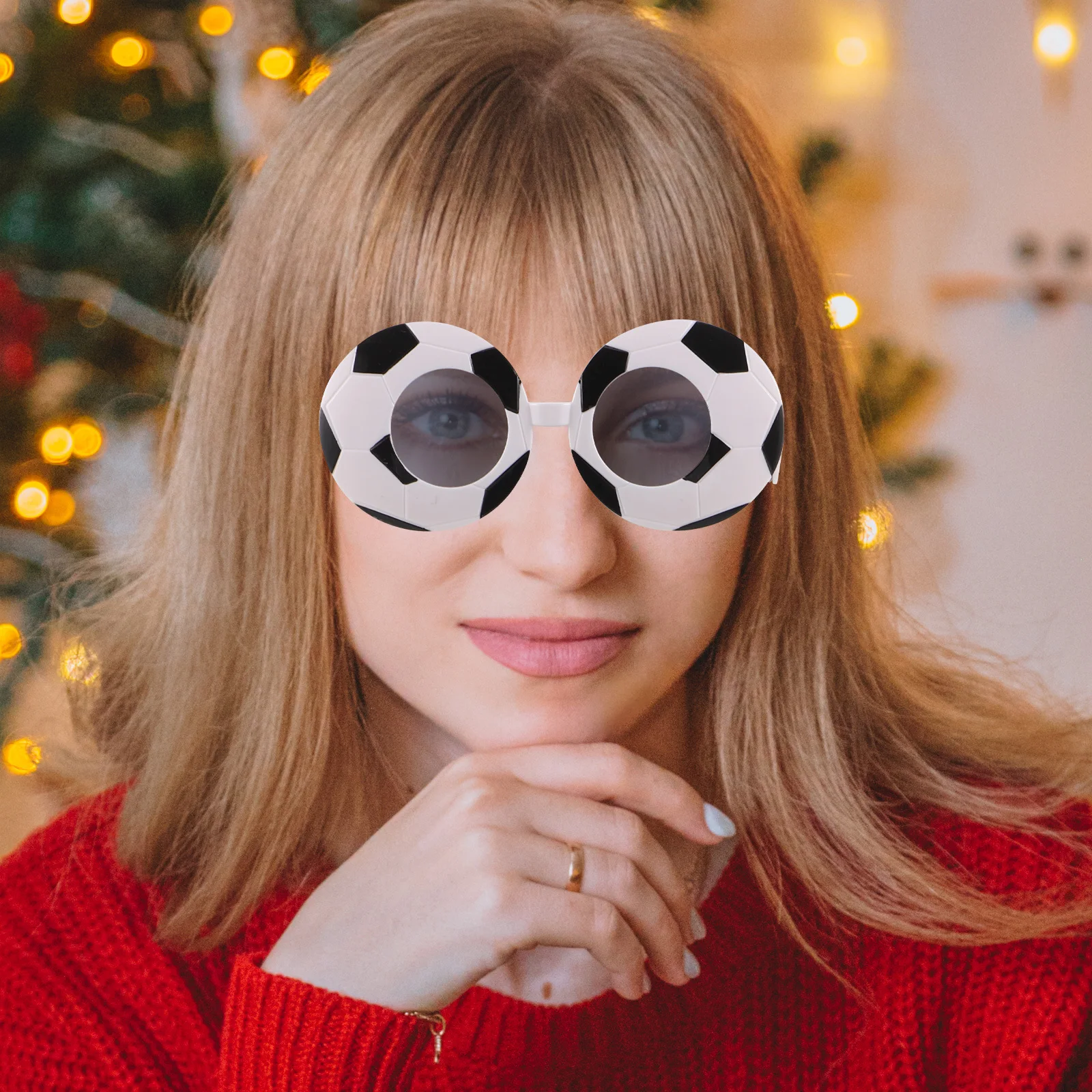 2pcs Soccer Ball Style Party Glasses Lightweight Portable Football Eyewear Props For Game Day Decorative Novelty