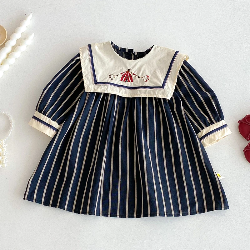 فستان حفلات بناتي جديد لخريف 2025 على الطراز الأوروبي الأمريكي 0-6 سنوات بأكمام طويلة من القطن فساتين الأميرات للأطفال #4