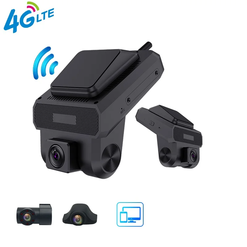 4G Smart WiFi Car DVR g ps Logger 1080P 3 Lens Remote Live mon itor Auto Video Fleet Management Voice Intercom Driving Assistanc