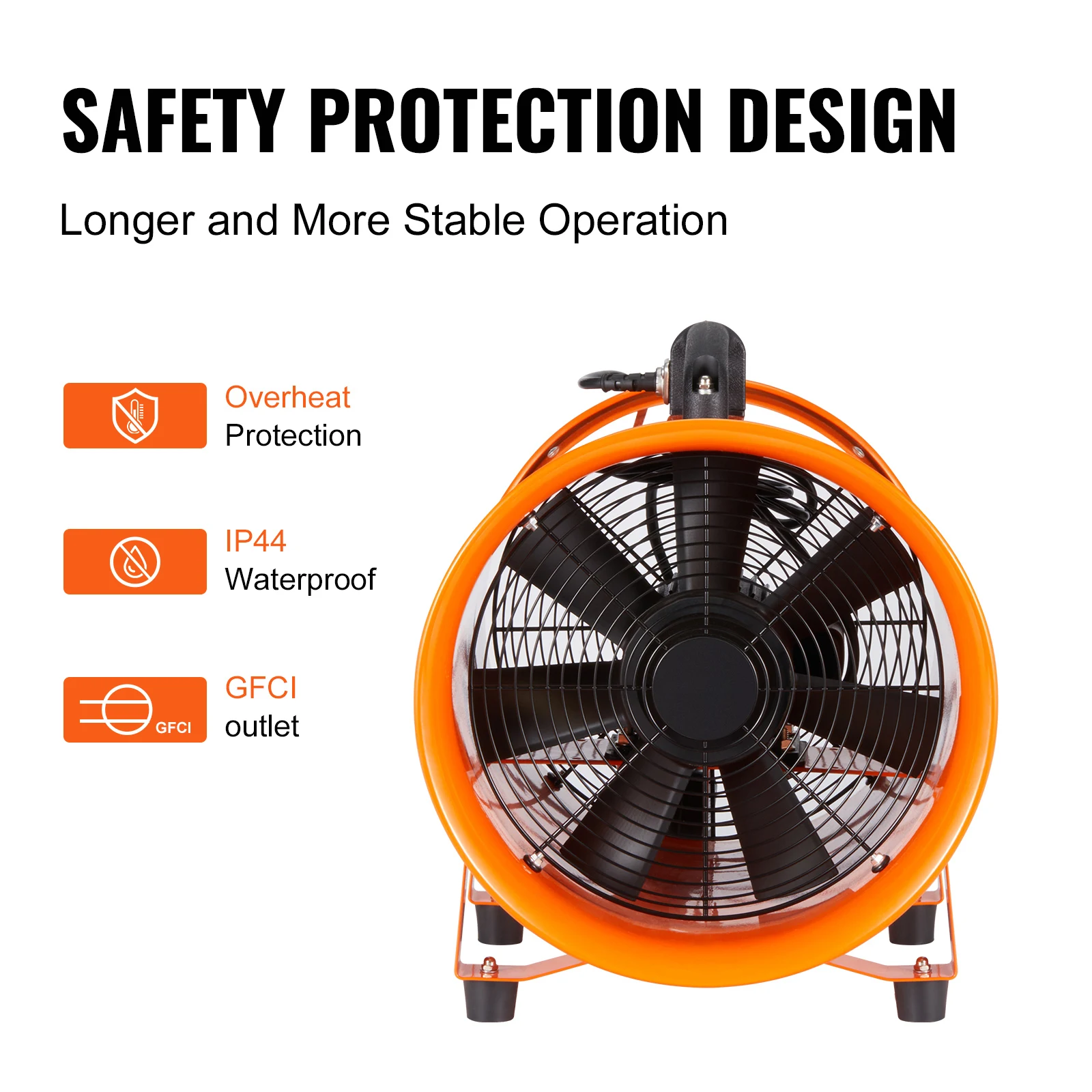 SucceBuy 8inch Exhaust Fan Industrial Ventilation Fan with 10M/5M PVC Duct Hose 145W Portable Extractor Blower for  Home