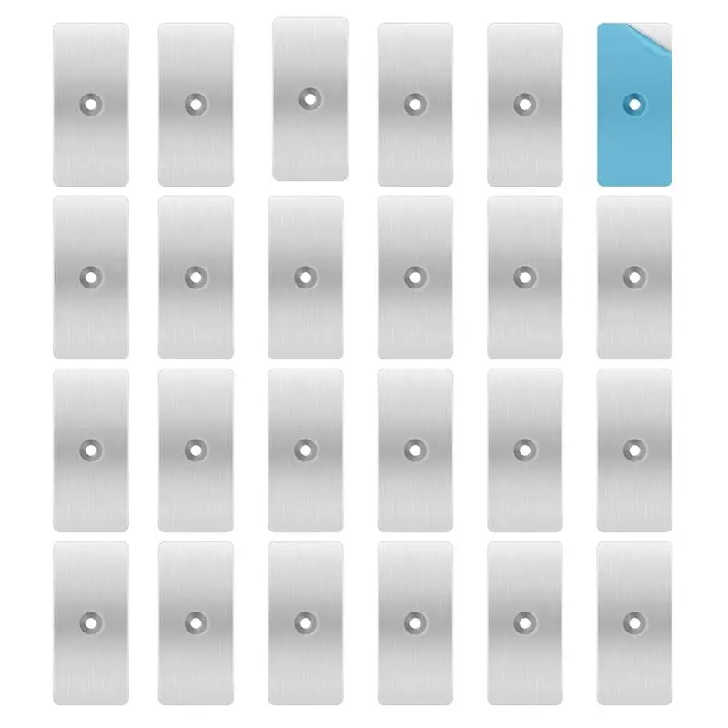 [NEW!A08R】 Ultra-Thin Metal Strips 2 X 0.96 Inch Adhesive Metal Plates 24 Pack With Strong Adhesive Backing& Pre-Drilled Holes F