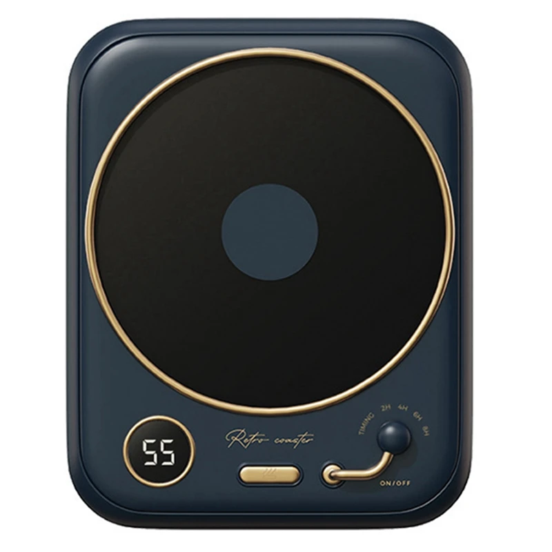 ถาดรองความร้อนแก้วกาแฟสำนักงานอุณหภูมิคงที่จอแสดงผลดิจิตอลของการปรับอุณหภูมิสีฟ้าปลั๊กสหรัฐ