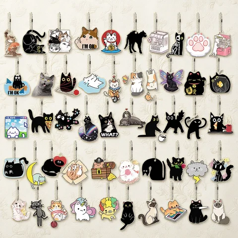 10/50 pcs/set Funny Cat Character Keychain Student Gift Bag Women's Bag Cute Things Gift For Best Friends Wholesale Gifts Kitty