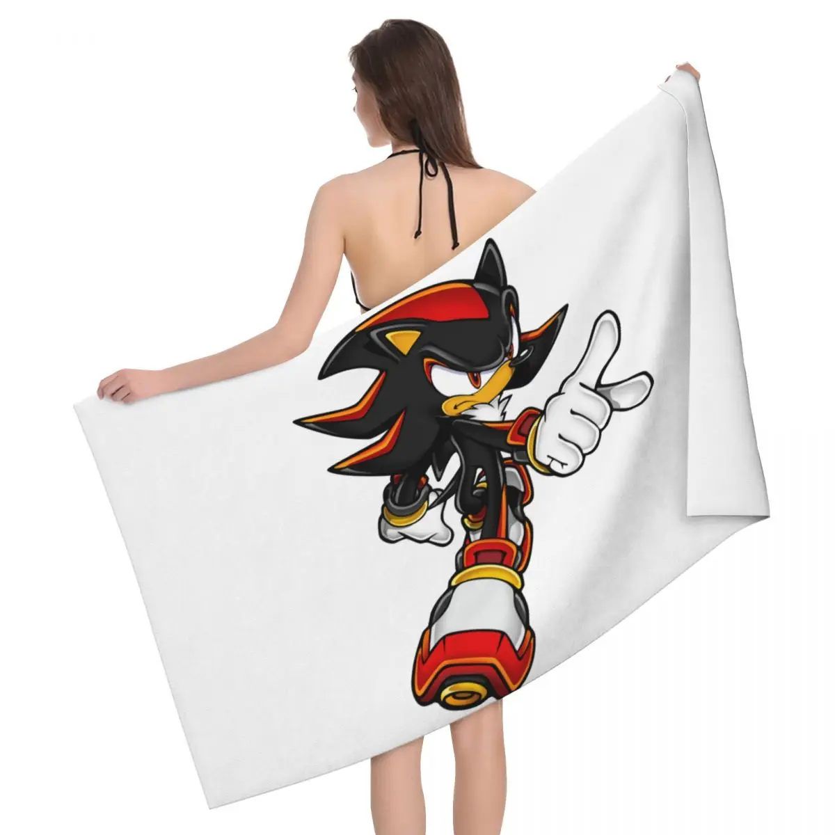 Custom S-Sonics The Hedgehog Shadow Beach Towel Quick Dry Cartoon Game Film Soft Linen Microfiber Pool Sauna Towels