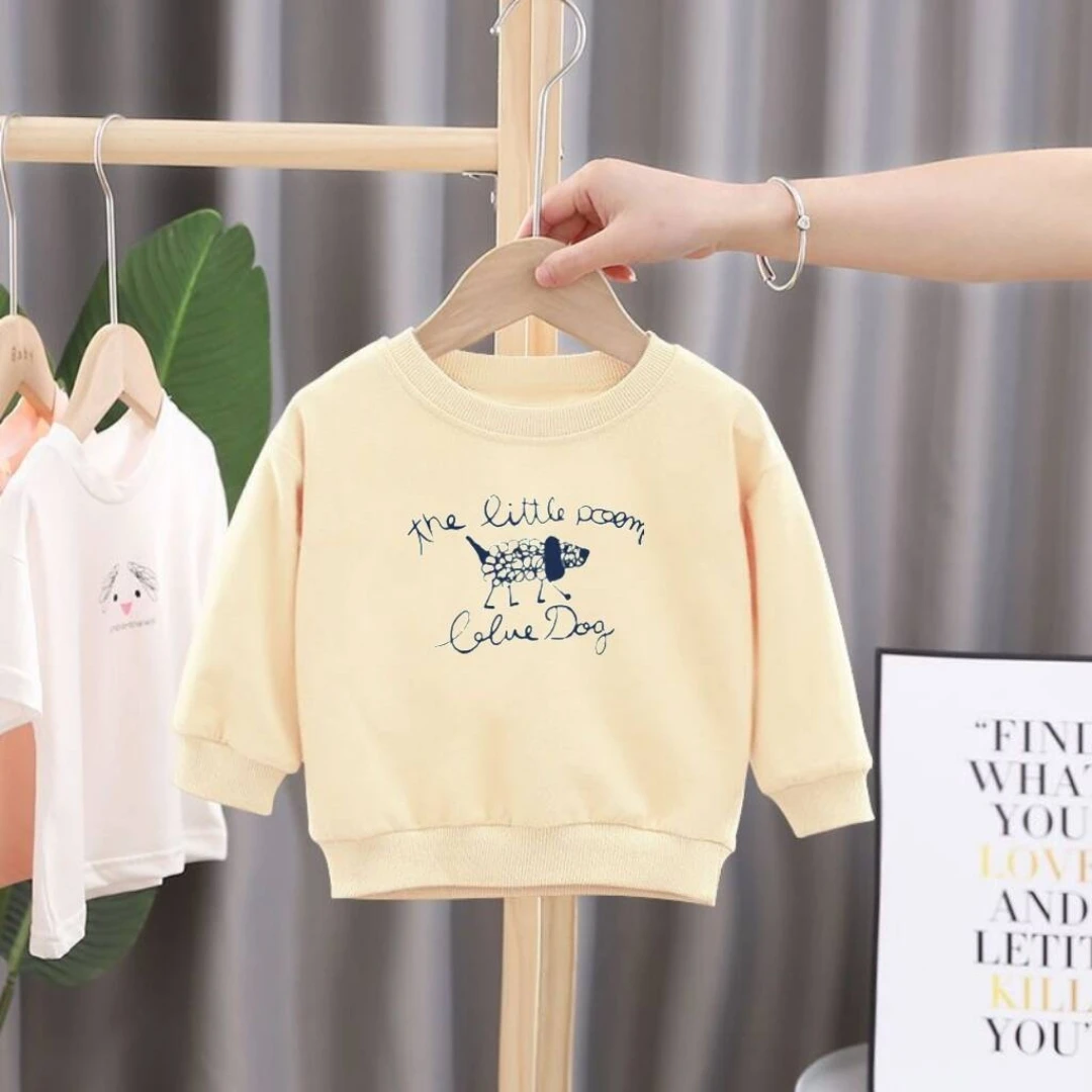 أطفال الكرتون الحيوان الجرافيك القمم طاقم الرقبة بلوزات الفيل الدب الكلب تصاميم الملابس العصرية الأطفال لباس غير رسمي ل 6M-6Y