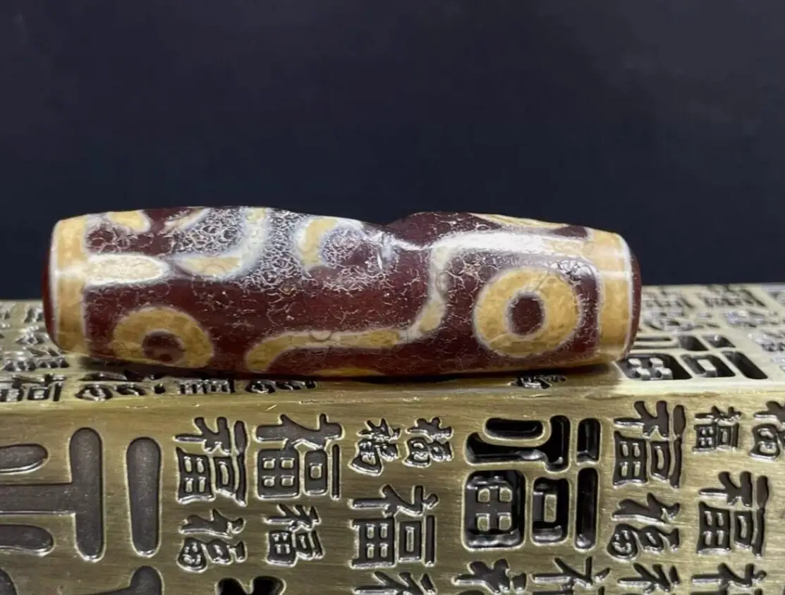 Tibetan Nepalese Himalayan Ancient agate Old Dzi Talisman 9 Eye Beads Amulet