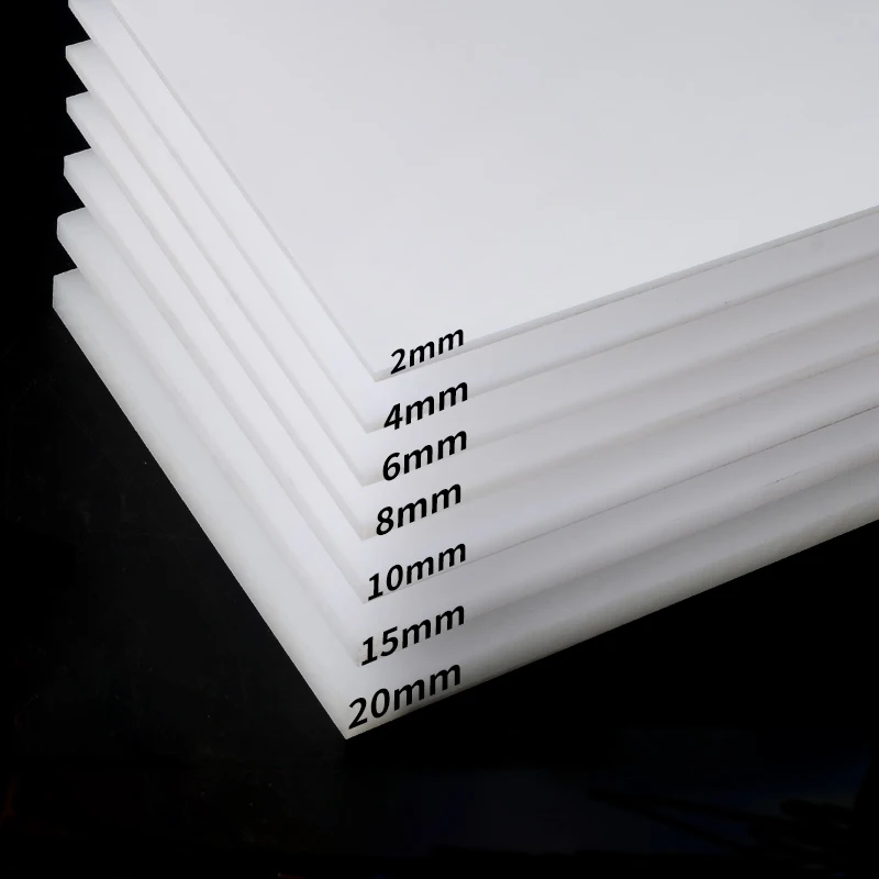 White polypropylene board thickness 2-10mm 100x100 100x200 150x150 200x200 210x297mm food grade PP plastic board