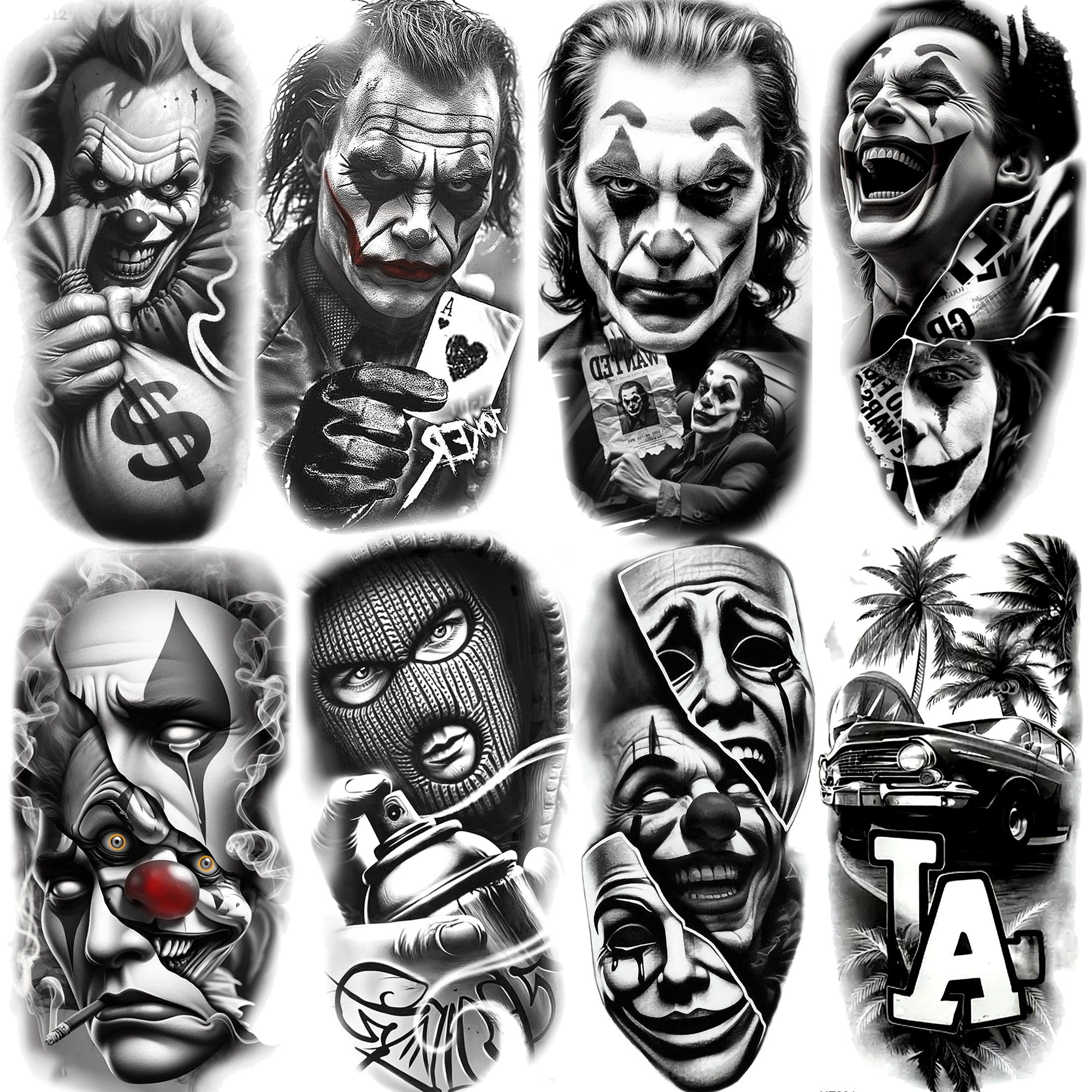 

1 Sheets Bad Guy Robber Gangster Temporary Tattoos For Men Women Adults Waterproof Realistic Fake Tattoos Long Lasting Sticker
