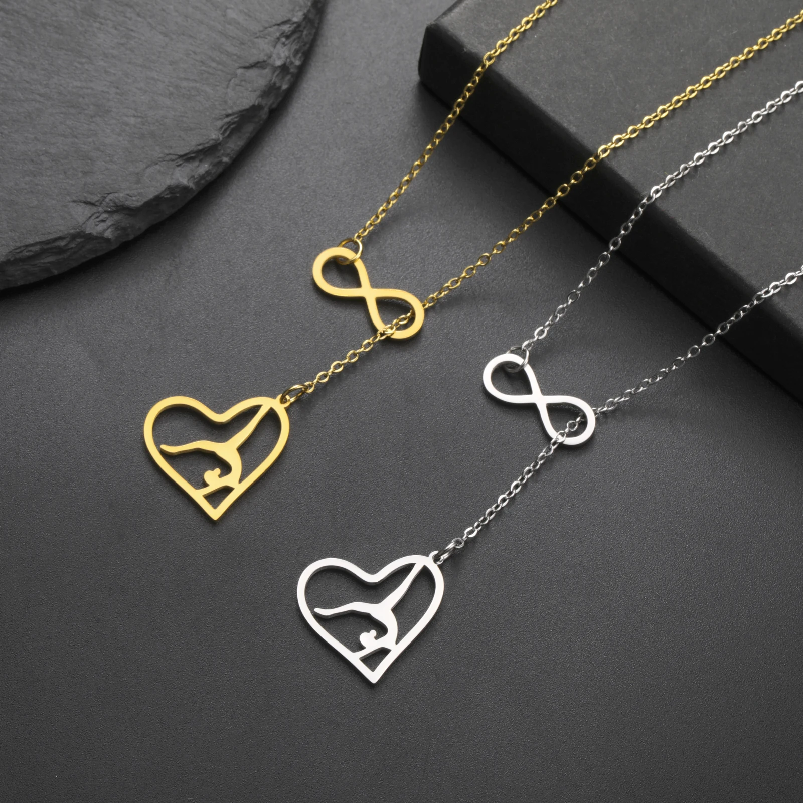 Kkjoy Unendliches Symbol Liebe Gymnastik Yoga-Stil Halskette Geeignete Gymnastik Yoga-Enthusiasten Frauen Männer Schmuck Accessoires Geschenke – Detail 5