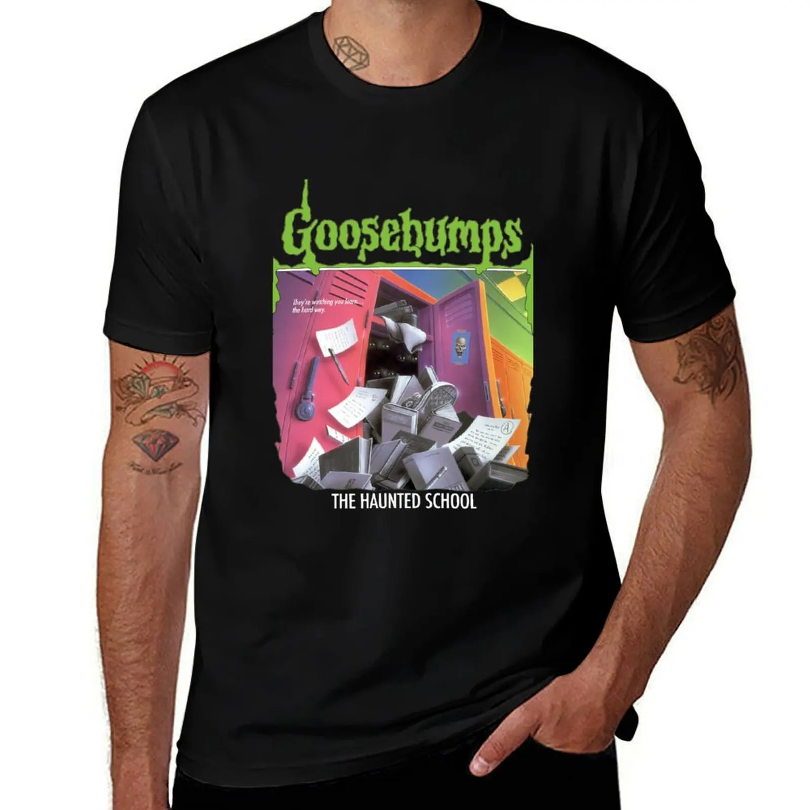 Vintage Goosebumps Haunted School So Below As T-Shirt Work Basic Short Sleeve Top