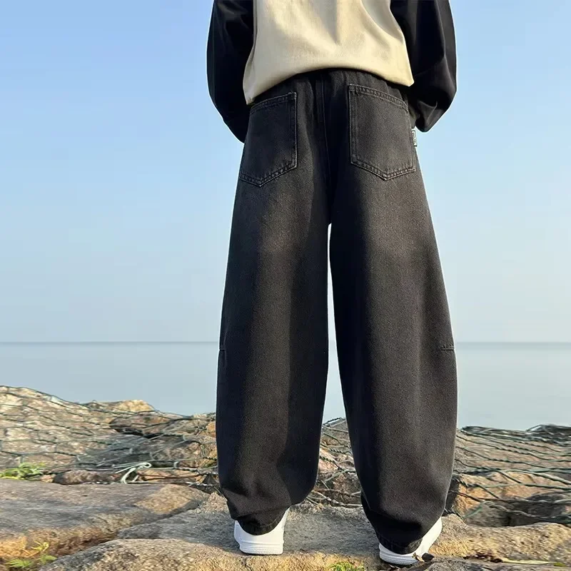 

Детские повседневные широкие прямые джинсы Элегантные детские джинсовые брюки 5 6 7 8 9 10 11 12 14 Y 2025 Весенние черные джинсы для больших мальчиков Джинсовые брюки