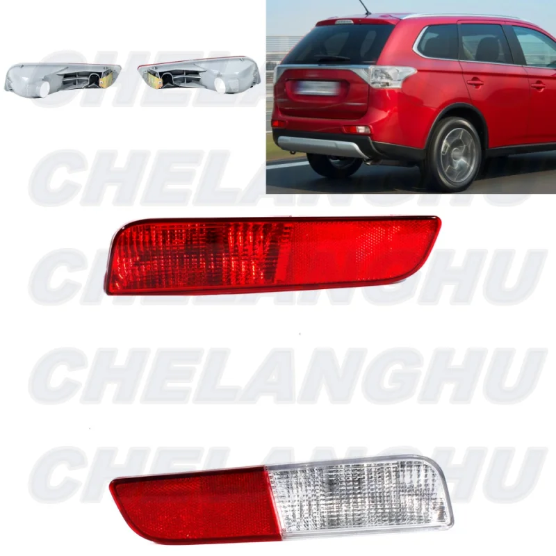 

For Mitsubishi Outlander 2014 2015 1 Pair Rear Bumper Reflector Light Lamp Without Bulbs 8337A111 8336A102