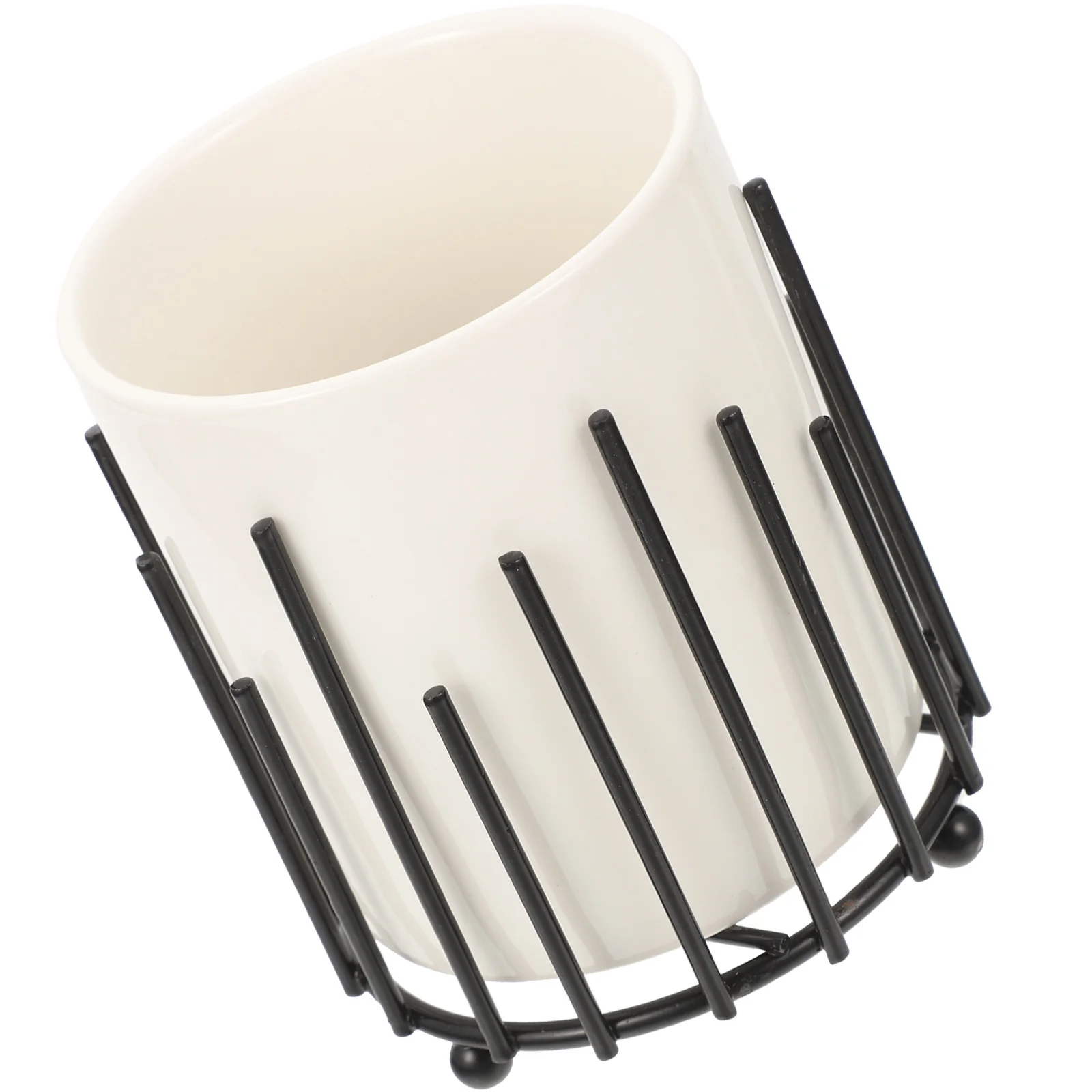 

Iron Art Pen Holder Sturdy Desk Organizer Makeup Brush Holder Pencil Cup Suitable for Office Bedroom Pencil Cup