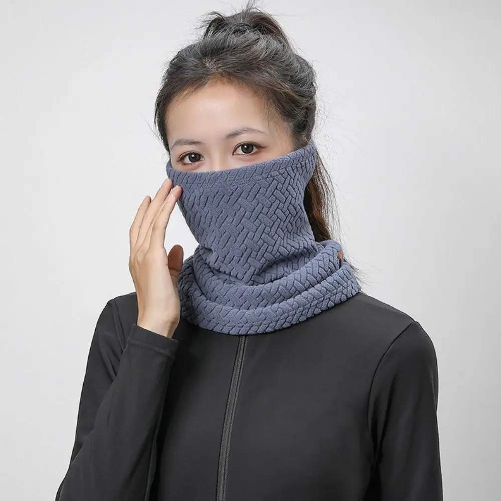 Jacquard Velvet Thermal Cycling Mask Elasticity Stretch Riding Neckerchief Coldproof Winter Warm Ring Scarf For Women Man