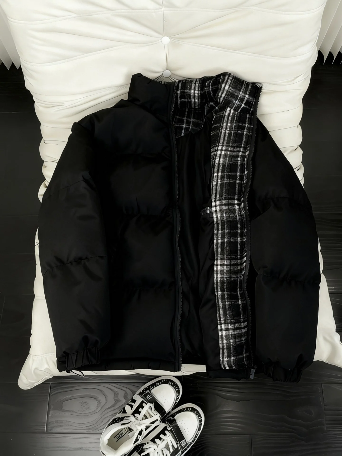 

Мужская зимняя куртка Cleanfit: модный дизайн с клетчатыми вставками, американский стиль, теплая утолщенная верхняя одежда