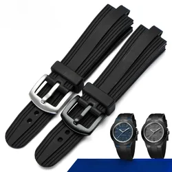 Rubber Waterproof Men Women Sports Silicone Watch Strap for Bvlgari Diagono Series Convex Interface Dust Free Watchbands