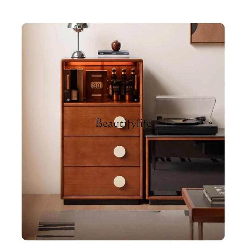 

*Solid wood side cabinet, antique drawer in living room, locker floor display