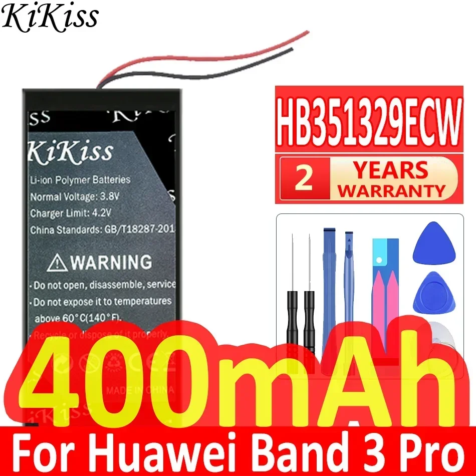 KiKiss Battery Watch HB351329ECW 400mAh for Huawei Band 3 Pro Band3 Pro for Honor Glory Bracelet 5 Bracelet5 Wristband