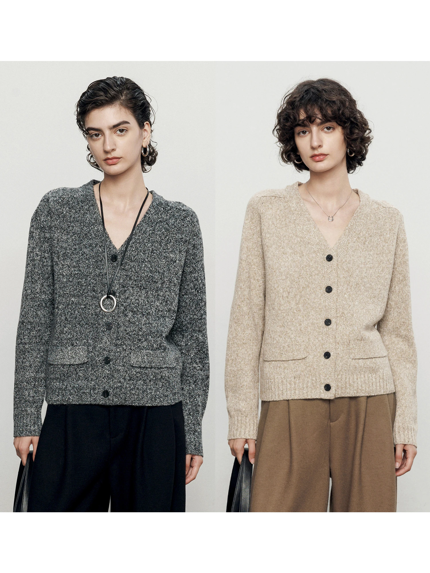 

Maiher V-Ne Knitted Sweater Women's Loose Sle Casual Spring Faion Sensation Layering Top Polyester Blend Long Sve