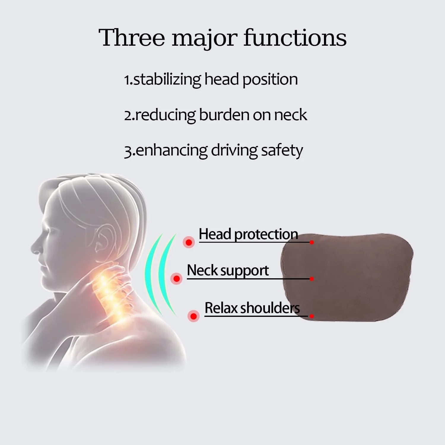 Car Neck Pillow Car Seat Headrest Pillow Auto Memory Cotton Protector Cushion For Universal Car Head Support for Gaming Chair